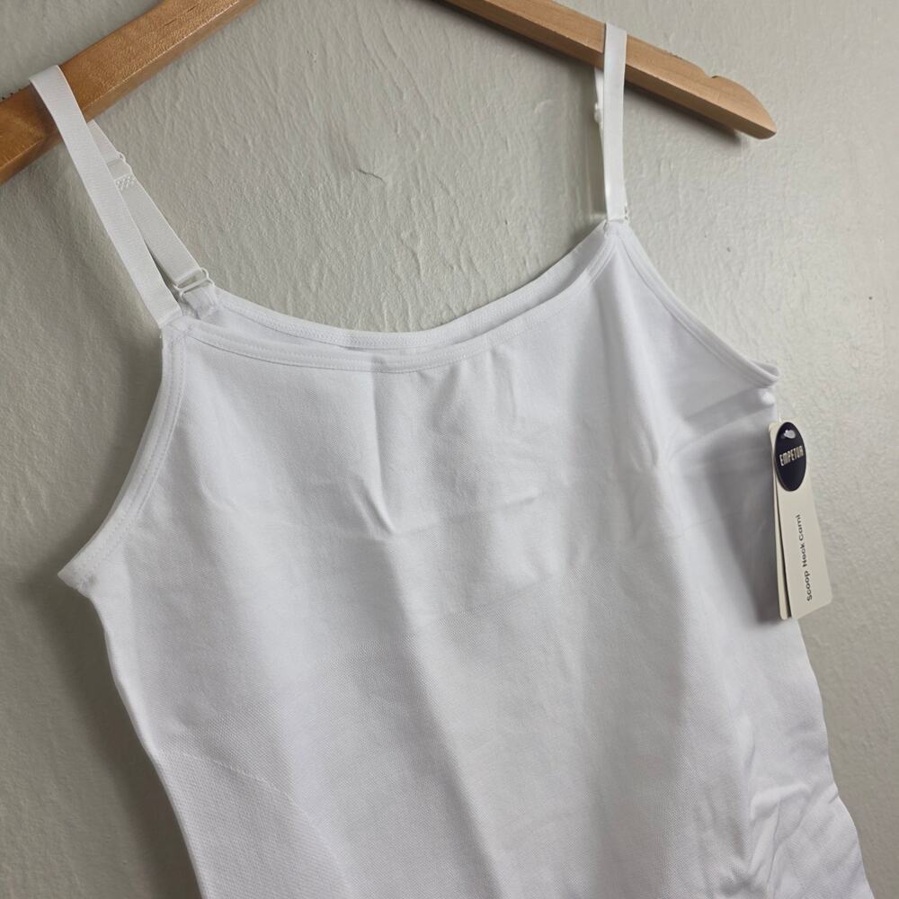 NWT Empetua White Scoop Neck Shaping Cami Top XL - Picture 9 of 11